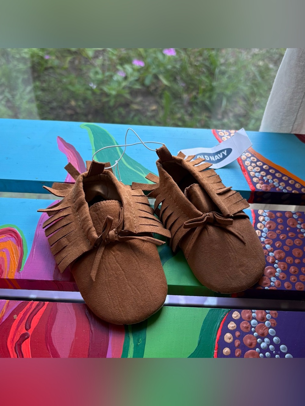 Old Navy Brown Fringe Baby Moccasins